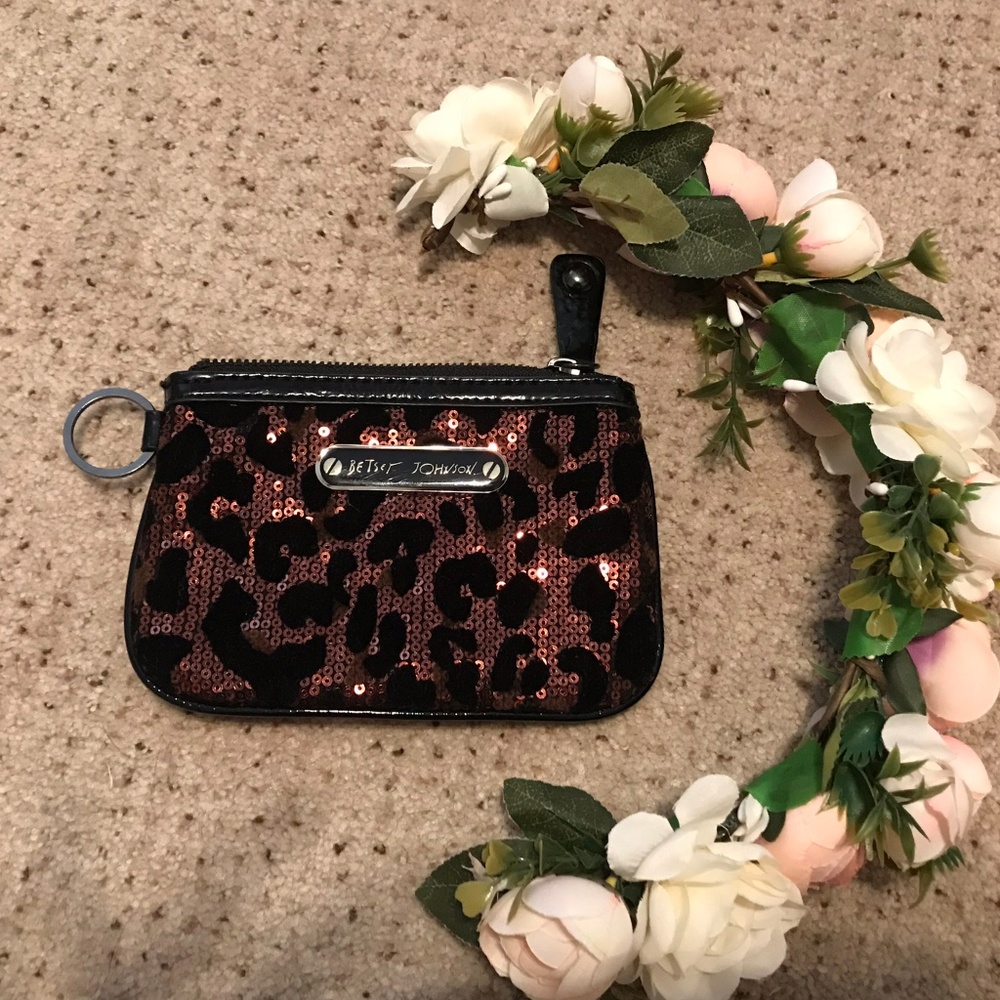 Betsy Johnson Sequin Leopard Wallet